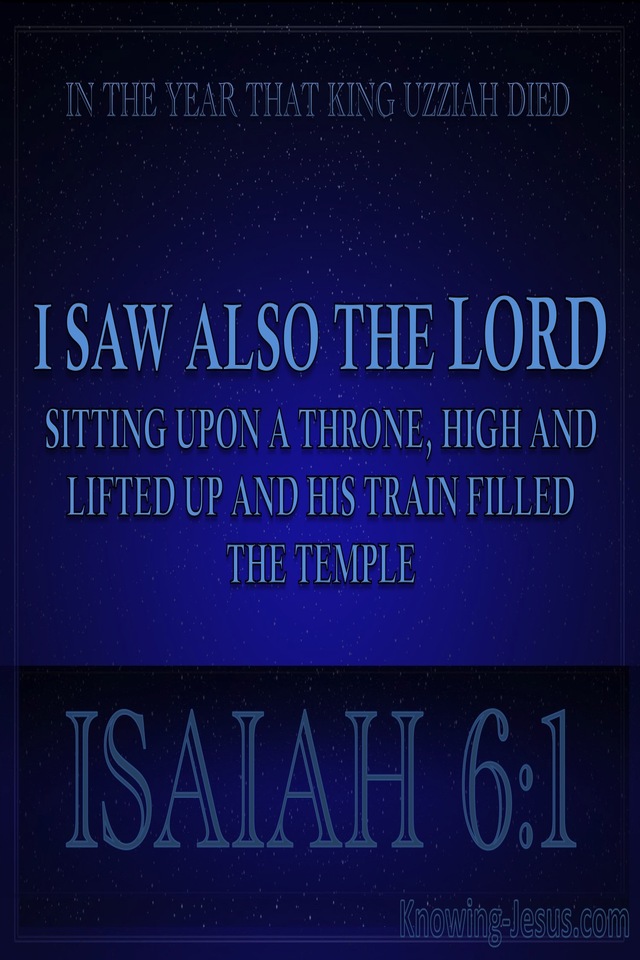 Isaiah 6:1 The Lord Sitting Upon A Throne (blue)